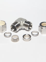 Load image into Gallery viewer, Compression Tube Fitting 90 Degree Elbow 1/2&quot; Tube OD x 1/2&quot; Tube OD Stainless Steel 316
