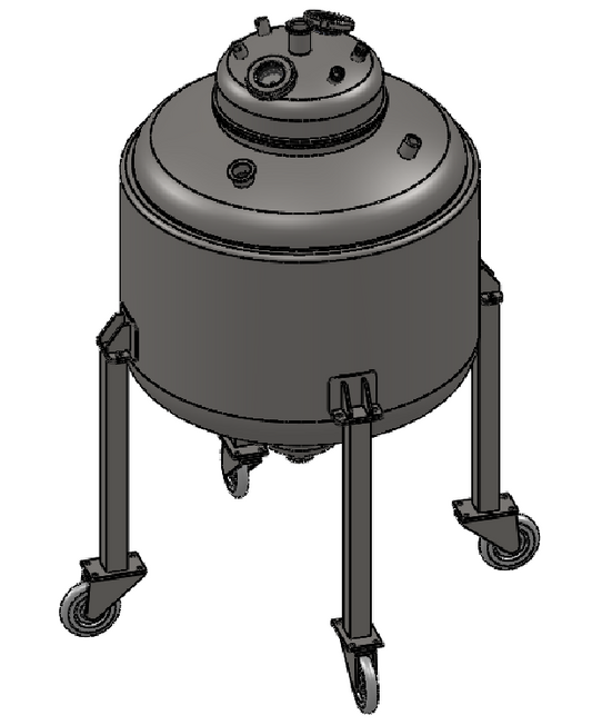 24X24 Bottom Spout Base With Spherical Lid And Jacketed ASME Standard