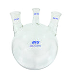 Load image into Gallery viewer, 3 Neck Borosilicate Round Bottom Flasks - 3 port 34/45, 24/40, 34/45
