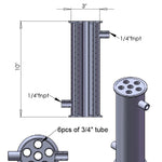 Load image into Gallery viewer, Tri-Clamp Tube In Shell Heat Exchanger Condenser Dephlegmator Reflux
