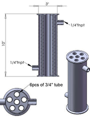 Load image into Gallery viewer, Tri-Clamp Tube In Shell Heat Exchanger Condenser Dephlegmator Reflux
