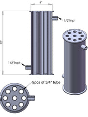 Load image into Gallery viewer, Tri-Clamp Tube In Shell Heat Exchanger Condenser Dephlegmator Reflux
