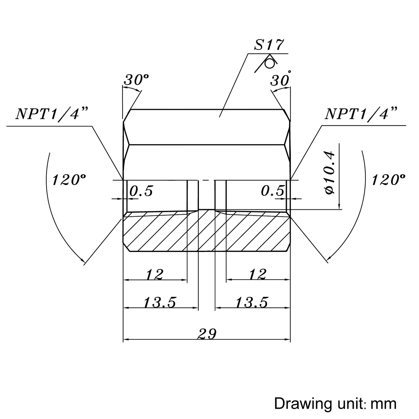 Hex Coupling Female NPT x Female NPT Stainless Steel 304