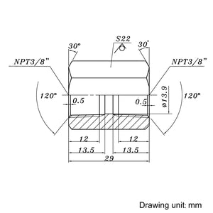 Hex Coupling Female NPT x Female NPT Stainless Steel 304