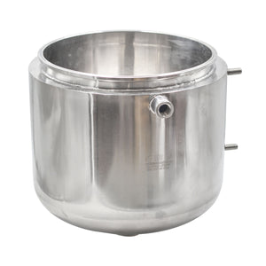 15 L Jacketed Vessel Base Container 12'' Tri Clamp, 8" Tall w/ 1.5" Tri Clamp Round Base