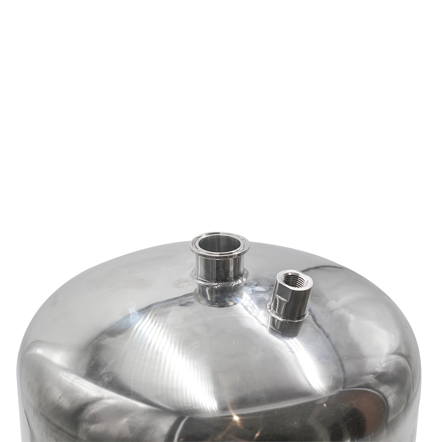 15 L Jacketed Vessel Base Container 12'' Tri Clamp, 8" Tall w/ 1.5" Tri Clamp Round Base
