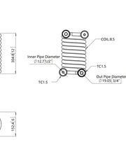 Load image into Gallery viewer, Jacketed Condensing Coil / Wort Chiller, (4) 1.5&quot; Tri Clamp Ports, 1/2&quot; Inner Tube OD, 3/4&quot; Outer Tube OD, 6&quot; Diameter, 12&quot; Height, 304 Stainless Steel
