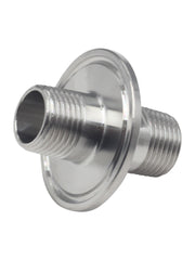 Load image into Gallery viewer, Tri Clamp 1.5&quot; w/ (2) 1/2&quot; MNPT Inside / Outside 304 Stainless Steel
