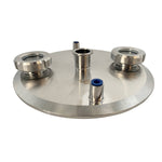 Load image into Gallery viewer, Extraction Flat Lid w/ 12&quot; x 1.5&quot; Tri Clamp, 2 x 1/4&quot; NPT female, 2 x 2&quot; Sight Glass
