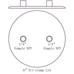 Load image into Gallery viewer, Extraction Tank Lid Tri Clamp 6" w/ (2) 1/4" FNPT
