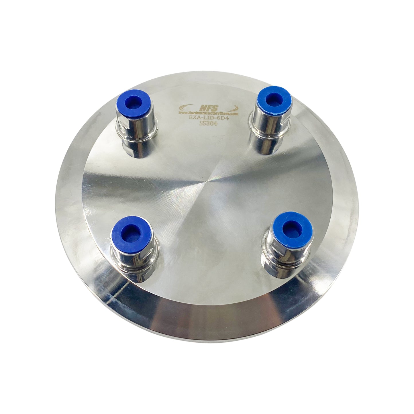 Extraction Tank Lid Tri Clamp 6" w/ (4) 1/4" FNPT