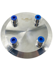 Load image into Gallery viewer, Extraction Tank Lid Tri Clamp 6&quot; w/ (4) 1/4&quot; FNPT
