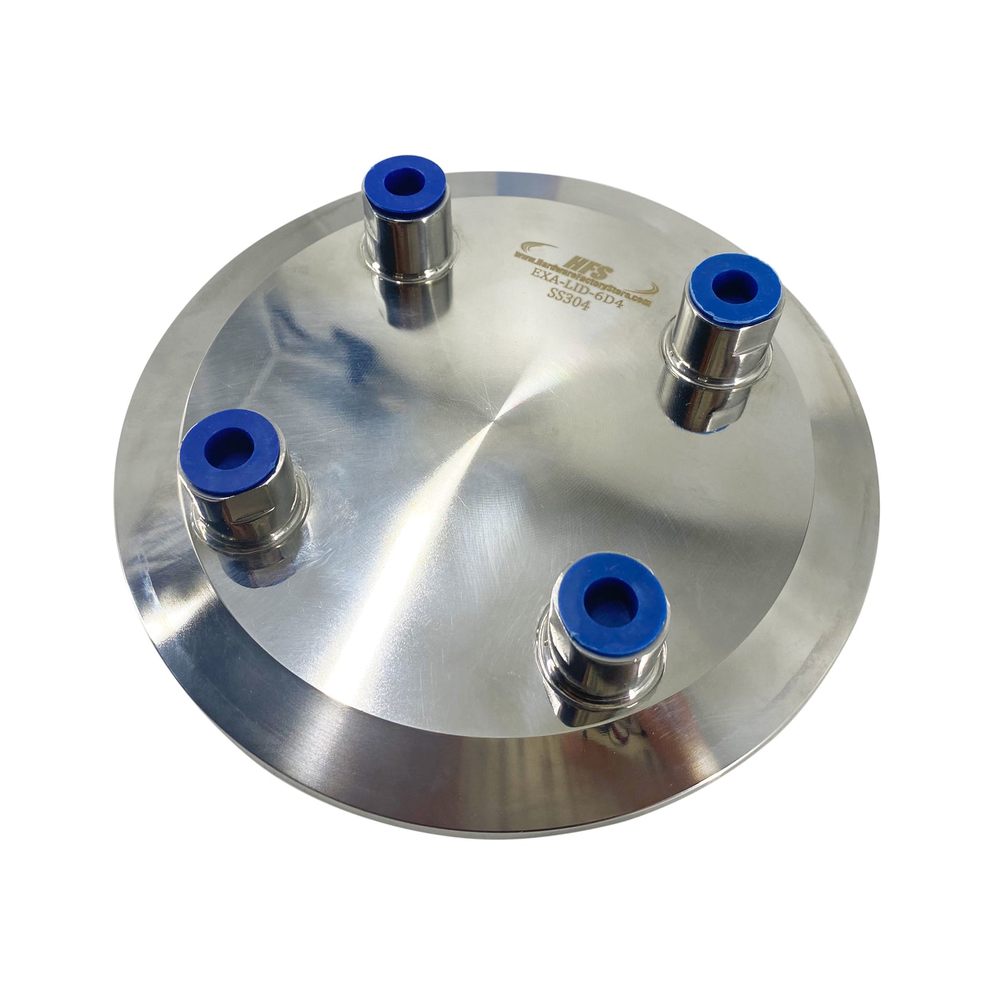 Extraction Tank Lid Tri Clamp 6" w/ (4) 1/4" FNPT