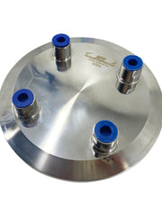 Load image into Gallery viewer, Extraction Tank Lid Tri Clamp 6&quot; w/ (4) 1/4&quot; FNPT
