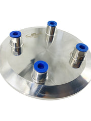 Load image into Gallery viewer, Extraction Tank Lid Tri Clamp 6&quot; w/ (4) 1/4&quot; FNPT
