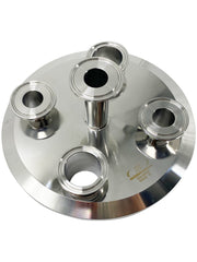 Load image into Gallery viewer, 8&quot; Tri Clamp Flat Lid w/ (5) 1.5&quot;TC
