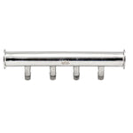 Load image into Gallery viewer, 1.5&quot; Tri Clamp To NPT Four-Way Manifold (4)1/2&quot; NPT Male SS304

