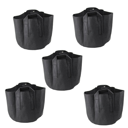 Aeration Fabric Pot Plant Grow Bag w/Handles (Black)