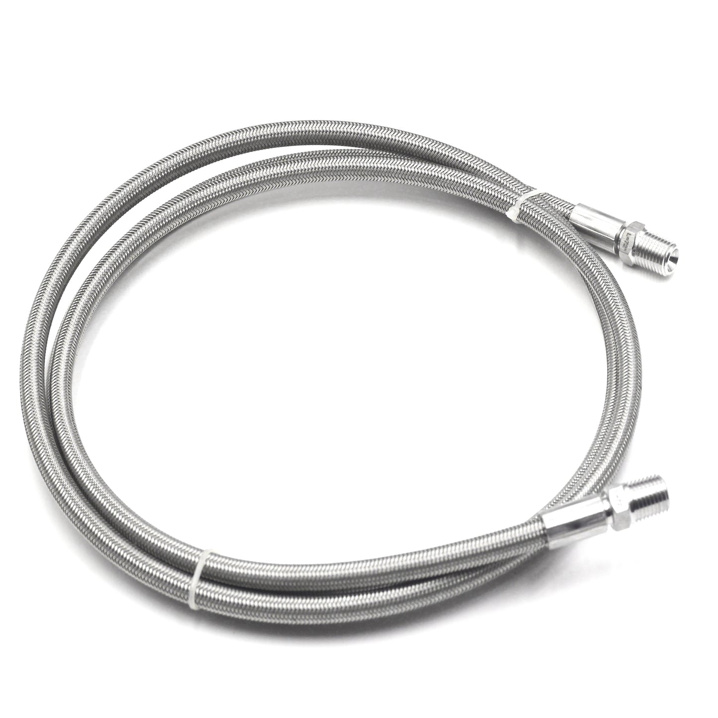 1/4" Male NPT Stainless Braided Hoses, w/ PTFE Liner, - 2000PSI