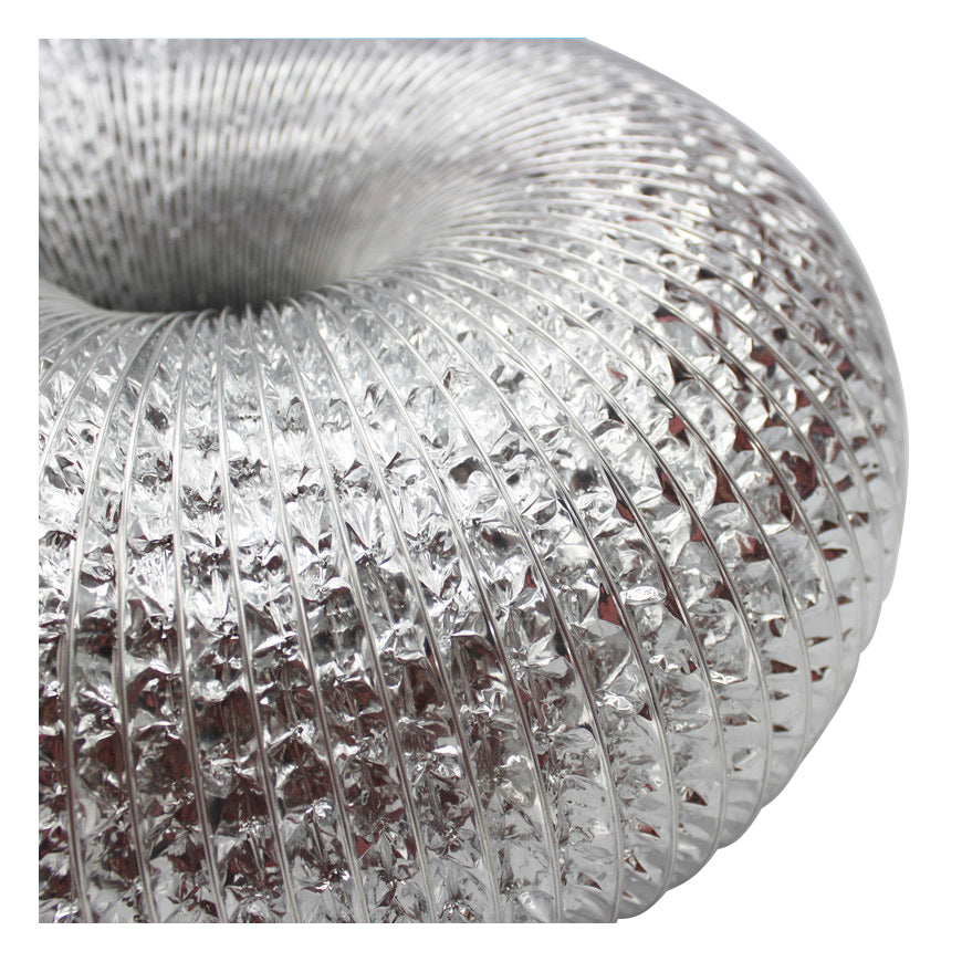 Non-Insulated Ducting Aluminum Foil Vent With 2 Clamps, 25-Feet 6-Inch
