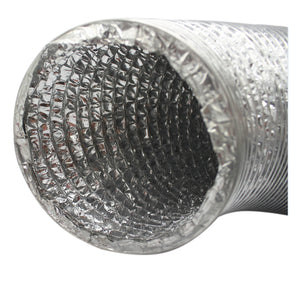 Non-Insulated Ducting Aluminum Foil Vent With 2 Clamps, 25-Feet 6-Inch