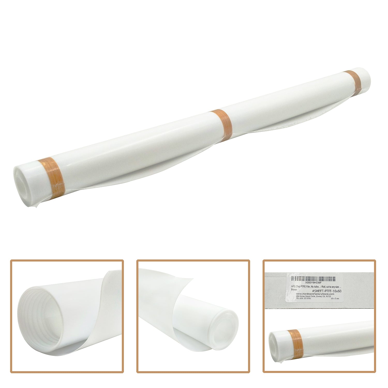Hardware Factory Store Inc - PTFE Film, No Adhesive, Pure White, 16 x 12 inch, 60x16inch - [variant_title]