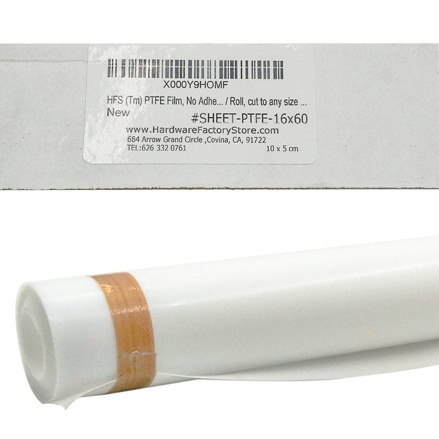 Hardware Factory Store Inc - PTFE Film, No Adhesive, Pure White, 16 x 12 inch, 60x16inch - [variant_title]