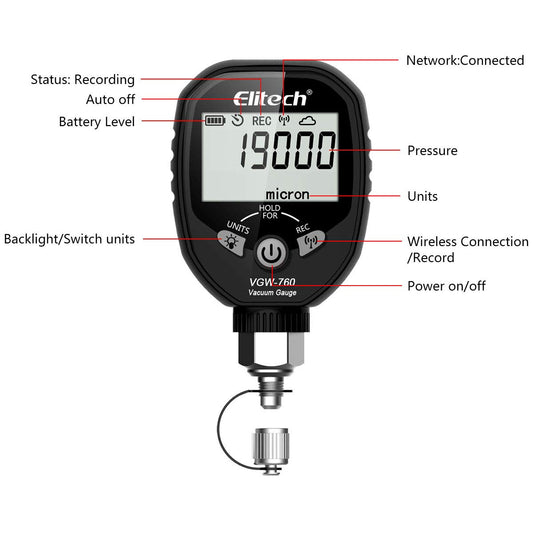 Hardware Factory Store Inc - Wireless Digital Vacuum Gauge - [variant_title]