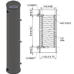 Load image into Gallery viewer, 6&quot; Tri Clamp Spool 36&quot; Length with Cooling Coil, (2)1/2&quot; MNPT, (3)1/2&quot; Bolts
