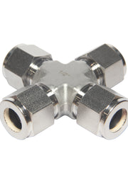 Load image into Gallery viewer, Compression Tube Fitting 4 Way Cross 1/2&quot; Tube OD Stainless Steel 316
