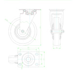 Load image into Gallery viewer, Caster 5&quot; x 1-1/4&quot; Plate Swivel with Brake Polypropylene Hub Wheel
